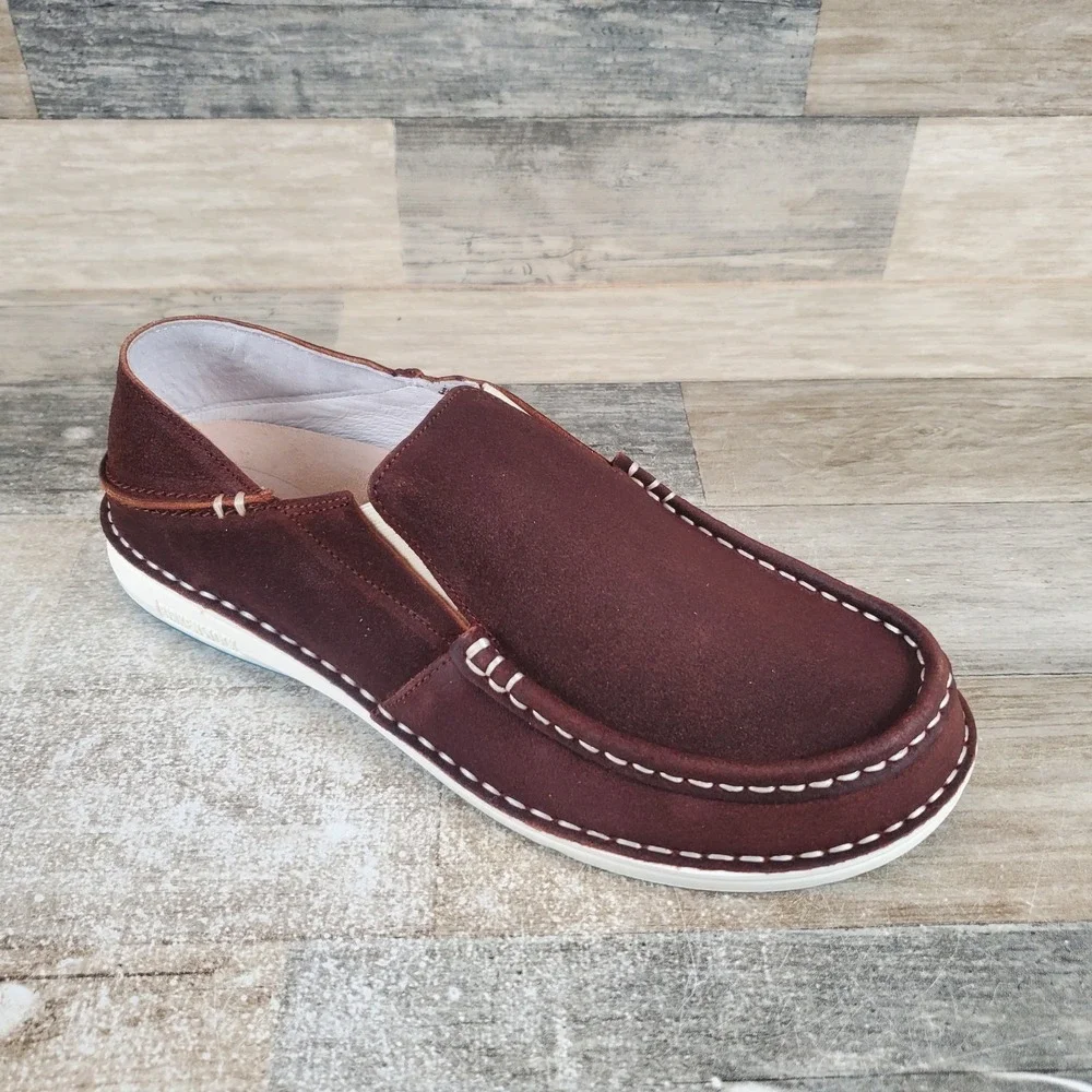 Birkenstock Duma Mens Shoes Sz 8 Mid Brown Leather Slip On Low Top Casual Loafer